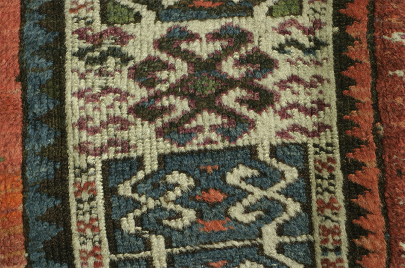 East Anatolian all-border rug, white ground detail
