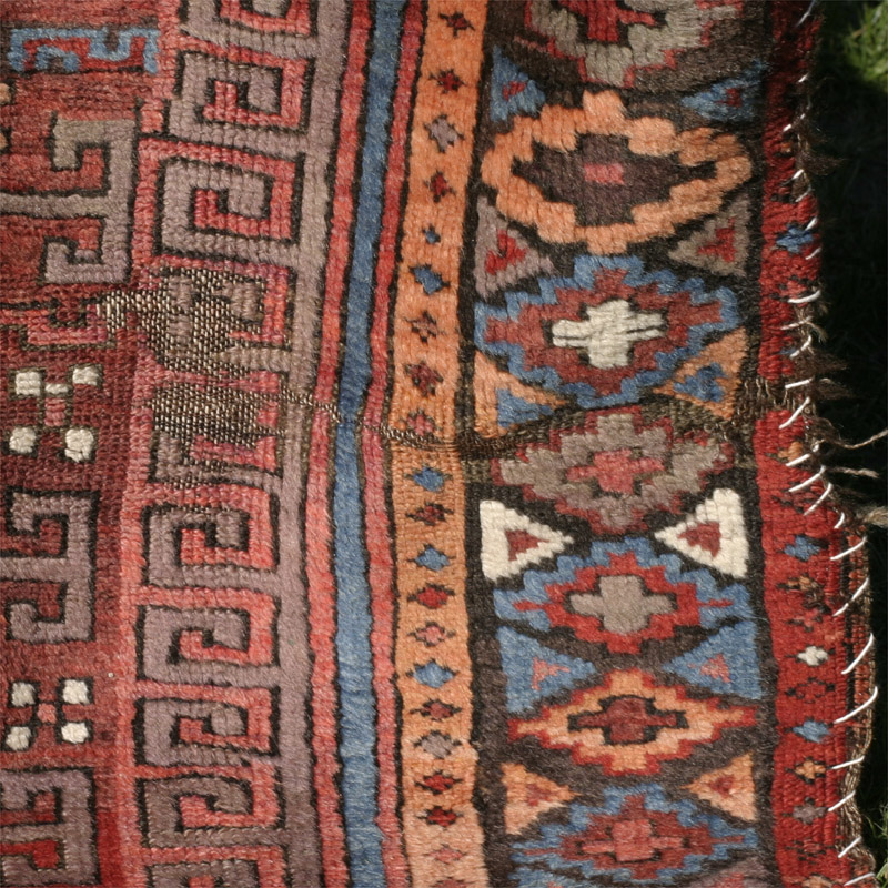 Anatolian prayer rug - wear detail