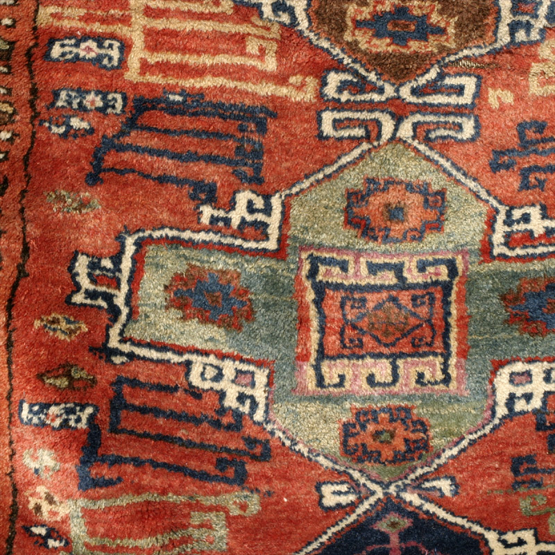 Anatolian village rug - green medallion detail