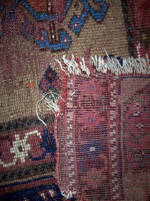 Another tree of life pattern in a NW Persian rug - back side