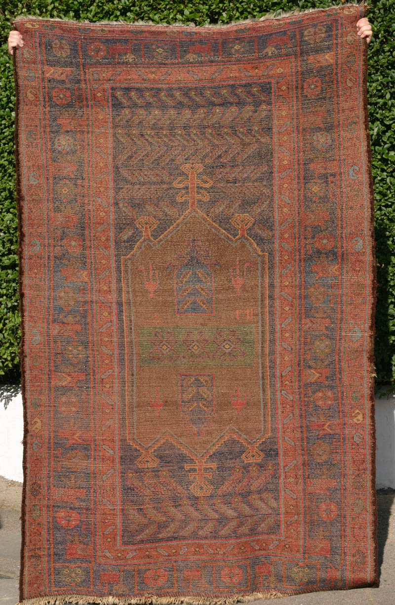 Dated kolyai Kurdish rug - full back
