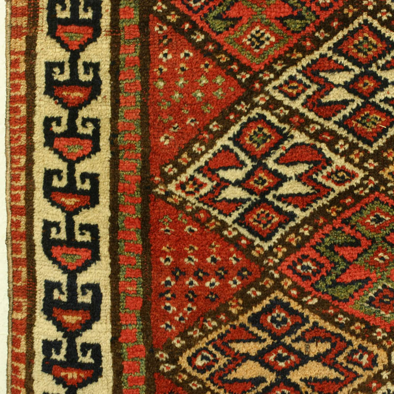 Khorassan Kurd (Quchan) rug, left side