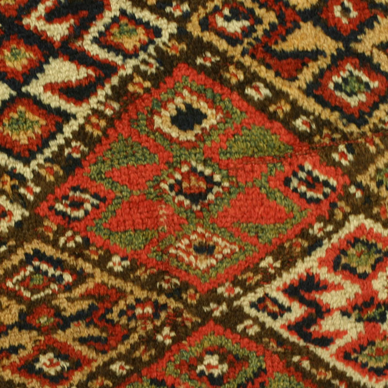 Khorassan Kurd (Quchan) rug, diamond motif here with no outline