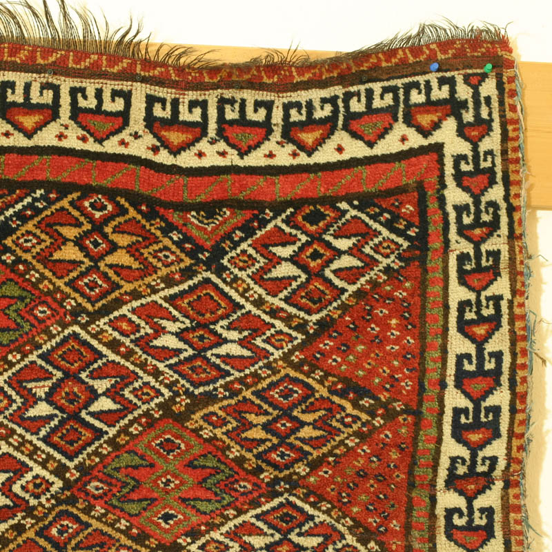 Khorassan Kurd (Quchan) rug, top right corner