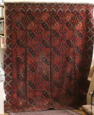 Ersari Turkmen main carpet, Turkmenistan second half 19th century: full view - click to enlarge