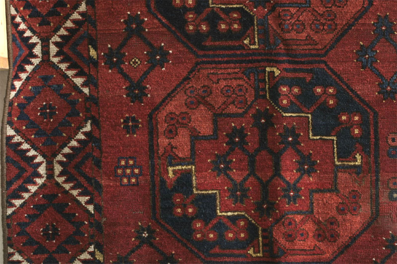Ersari Turkmen main carpet, Turkmenistan second half 19th century: left side