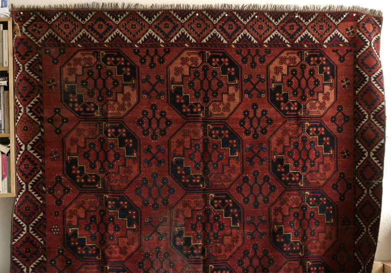 Ersari Turkmen main carpet, Turkmenistan second half 19th century: top half
