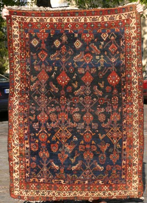 Hamadan herati wild pattern rug—click to see enlarged view