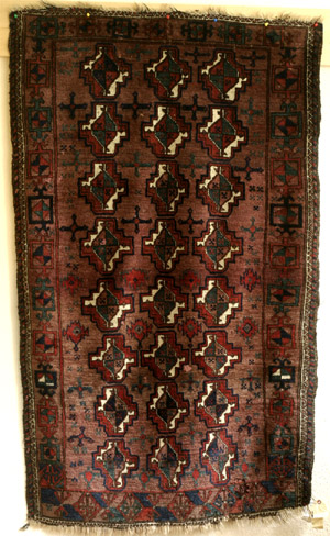 Baluch type, Jamshidi? Turkmen guls, ca. 1850 - click to see enlarged view