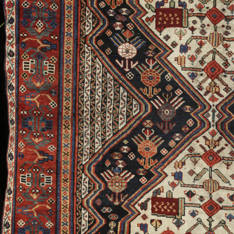 Khamseh rug - left field detail