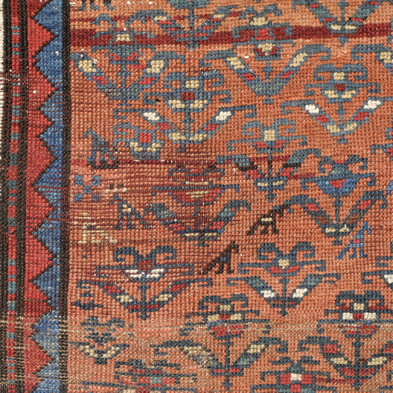 Kurdish long rug - some isolated field wear
