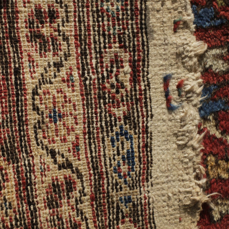  Kurdish rug with humans and animals - back side