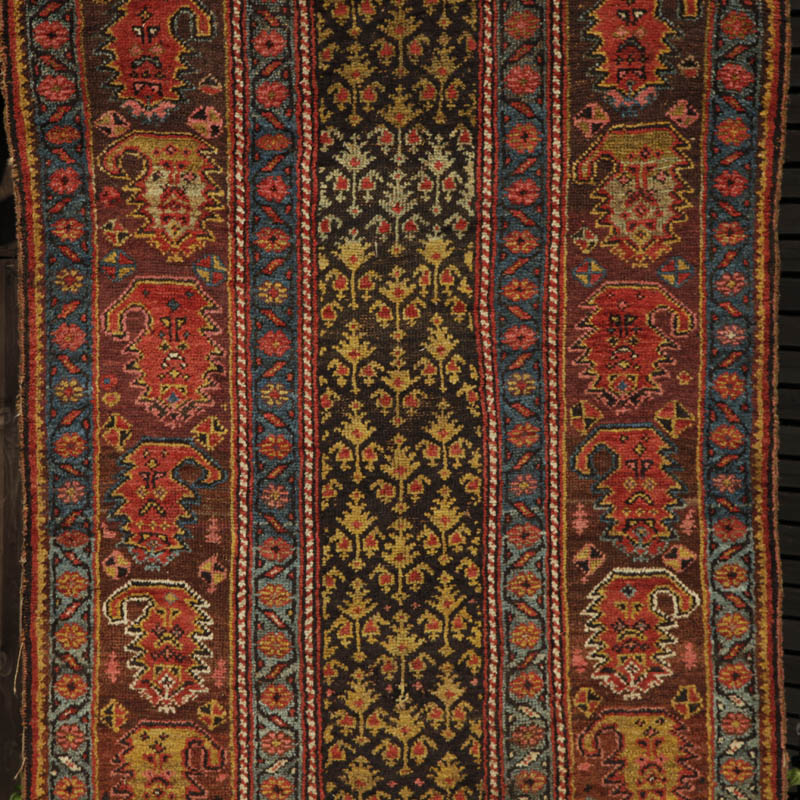 kurdish rug with large boteh border - centre field