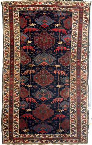 Late 19th - early 20th century West-Persian Kurdish ? Palmette rug (probably around Qombad / Hamadan)