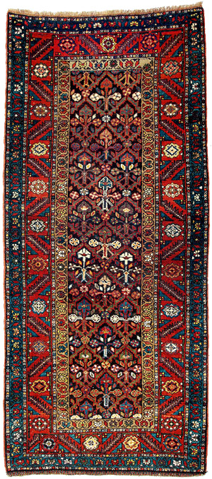 Shirishâbâd flower lattice long rug, Hamadan area
