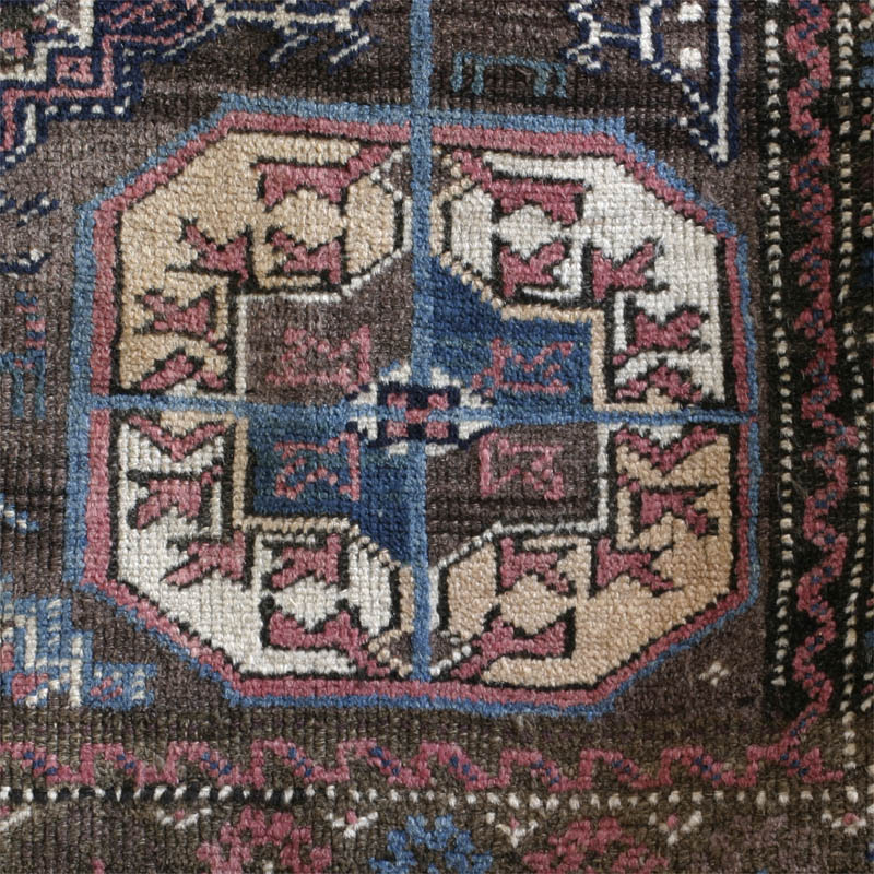 Sistan baluch rug -  Tekke gul adapted by Baluch (or other tribe in Baluch area)